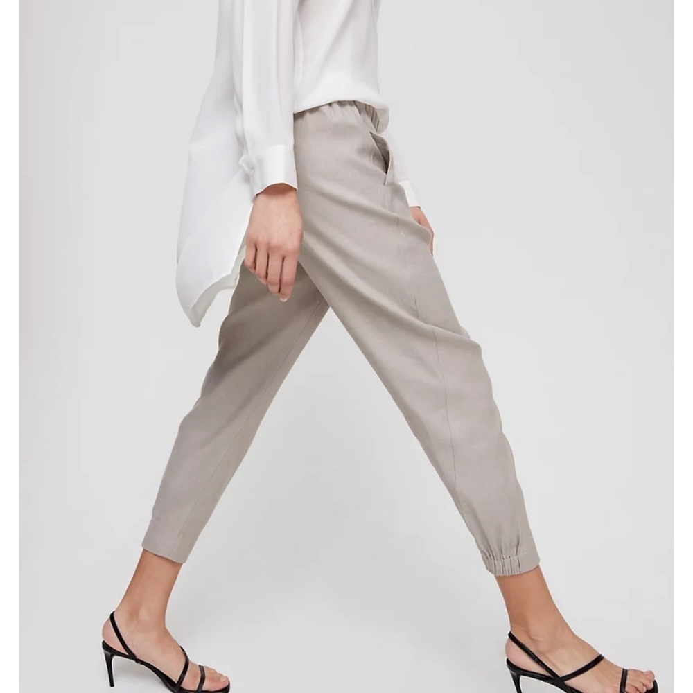 Aritzia Babaton Dexter Linen Pant XXS in Trace